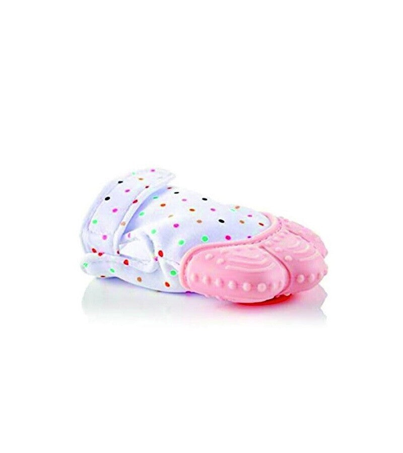 Pikkaboo Organic 2-in-1 Nonslip Baby Mitten, Teether & Pacifier - Pink