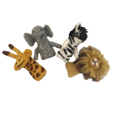 Papoose African Animal Finger Puppets - 4pcs