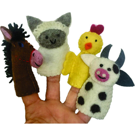 Papoose Farm Animal Finger Puppet - 4pcs