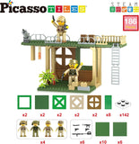 Picasso Magnetic Tiles Combat Force 4 Military Figures - 186pcs