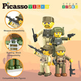 Picasso Magnetic Tiles Combat Force 4 Military Figures - 186pcs