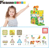 Picasso Magnetic Tiles Farm Animal Set - 26pcs