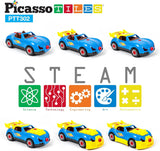 Picasso Magnetic Led Race Car Educational Constructable Kit - 30pcs