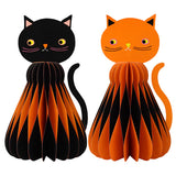 Talking Tables Pumpkin Brights Card Honeycomb Cats Decorations - 2pcs