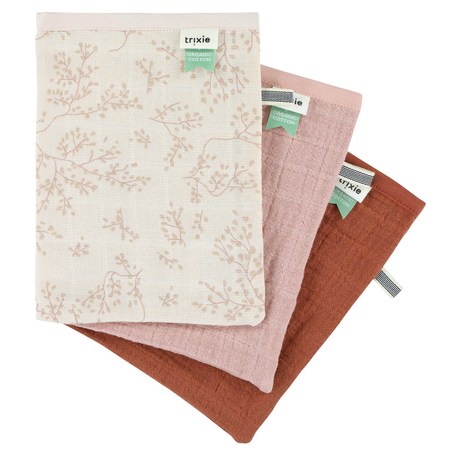 Trixie Muslin Cloths 3-Pack Mix | 55X55Cm - Bright Bloom - Laadlee