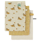 Trixie Muslin Washcloths 3-Pack Mix - Lively Lion
