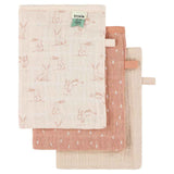 Trixie Muslin Washcloths 3-Pack Mix - Rosy Rabbit