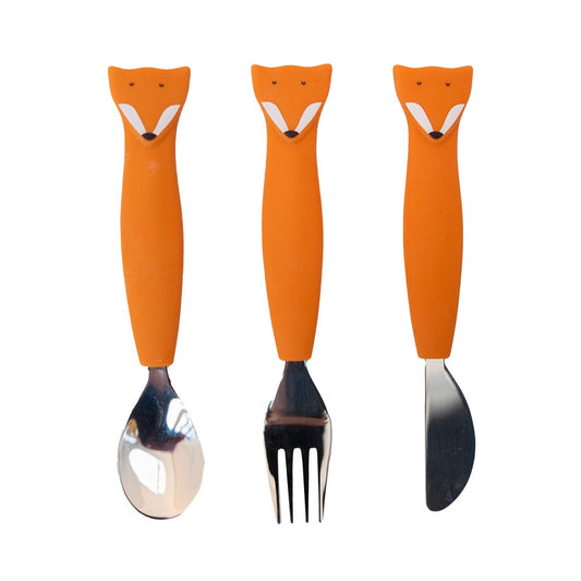 Trixie Stainless Steel and Silicone Cutlery Set - Mr. Fox