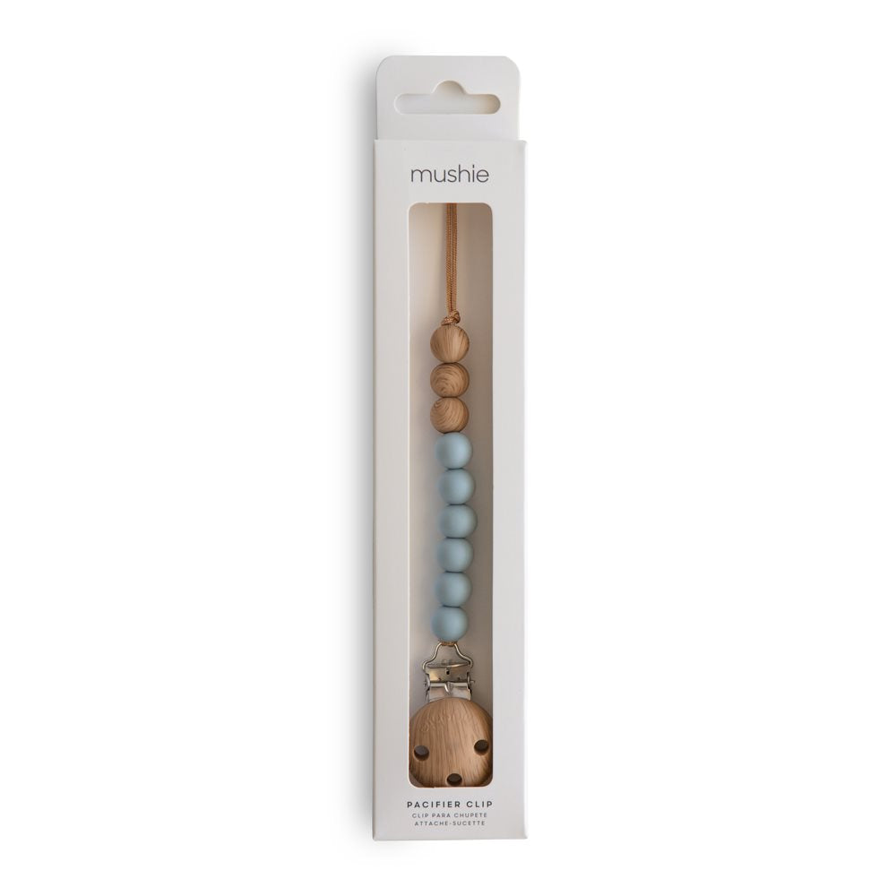 Mushie Pacifier Clips Eva Pale Taupe - Laadlee