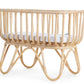 Childhome Rattan Cradle 80x40 With Mattress and Off White Cover