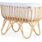 Childhome Rattan Cradle 80x40 With Mattress and Off White Cover