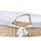 Childhome Bundle Moses Basket With Mattress and  Gold Dots Cover