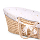 Childhome Bundle Moses Basket With Mattress and  Gold Dots Cover