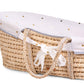 Childhome Bundle Moses Basket With Mattress and  Gold Dots Cover