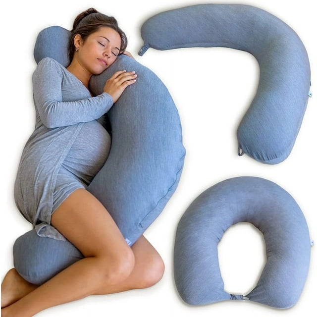 Pharmedoc Cooling Crescent Full Body Pregnancy Pillow - Dark Grey - Laadlee