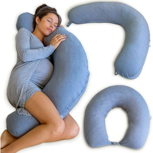 Pharmedoc Cooling Crescent Full Body Pregnancy Pillow - Dark Grey