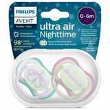 Philips Avent Ultra Air Soother Nighttime 0M-6M Girl - 2 Pcs