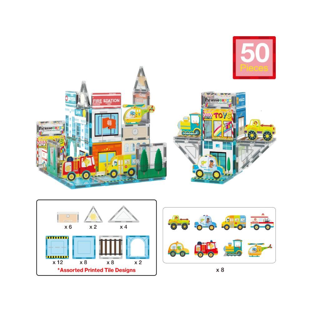 picasso-tiles-magnetic-3d-metro-city-set-w-8-vehicles-50-pcs-5
