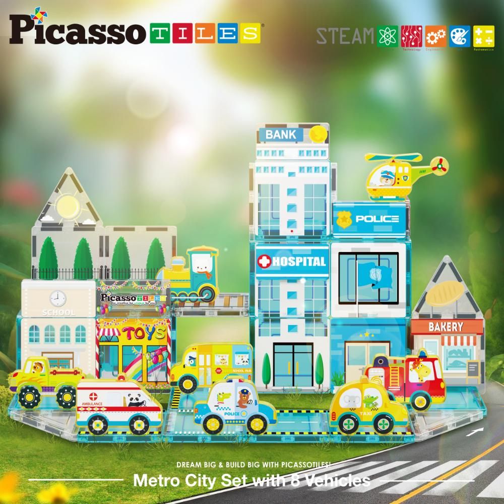 picasso-tiles-magnetic-3d-metro-city-set-w-8-vehicles-50-pcs-8