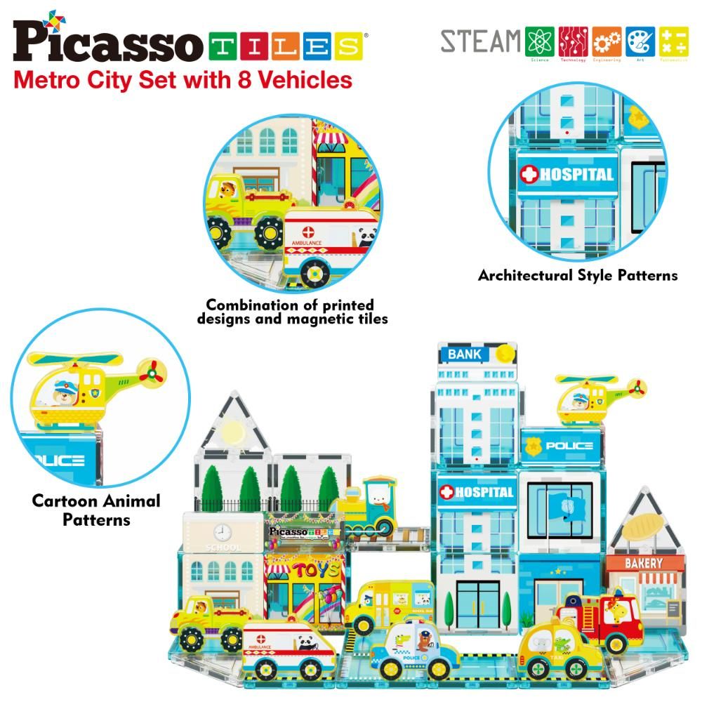 picasso-tiles-magnetic-3d-metro-city-set-w-8-vehicles-50-pcs-6
