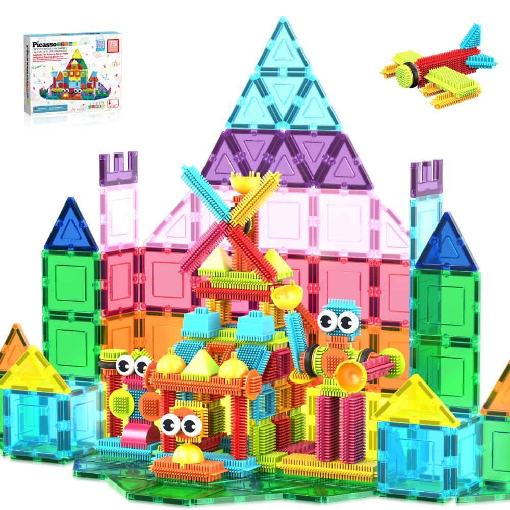 picasso-tiles-magnetic-tiles-w-hedgehog-building-block-set-75pcs-2