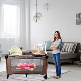 Pierre Cardin Nursery Centre, Bed & Play Pen - Brown