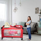 Pierre Cardin Nursery Centre, Bed & Play Pen - Red