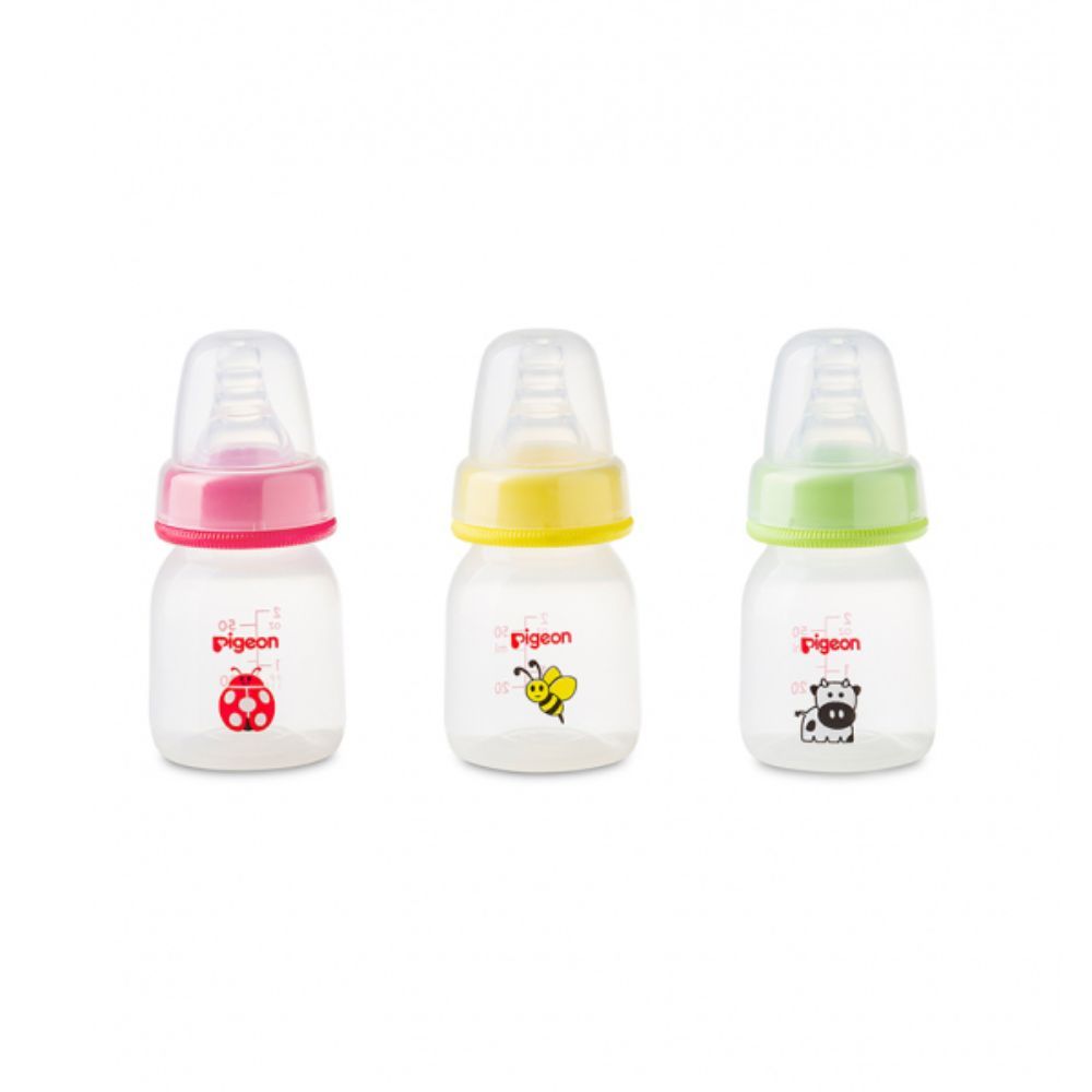 Pigeon Decorated Plastic Bottle 50ml - Assorted