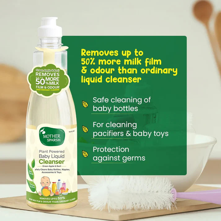 Mother Sparsh Plant Powered Baby Liquid Cleanser - 175ml - Laadlee