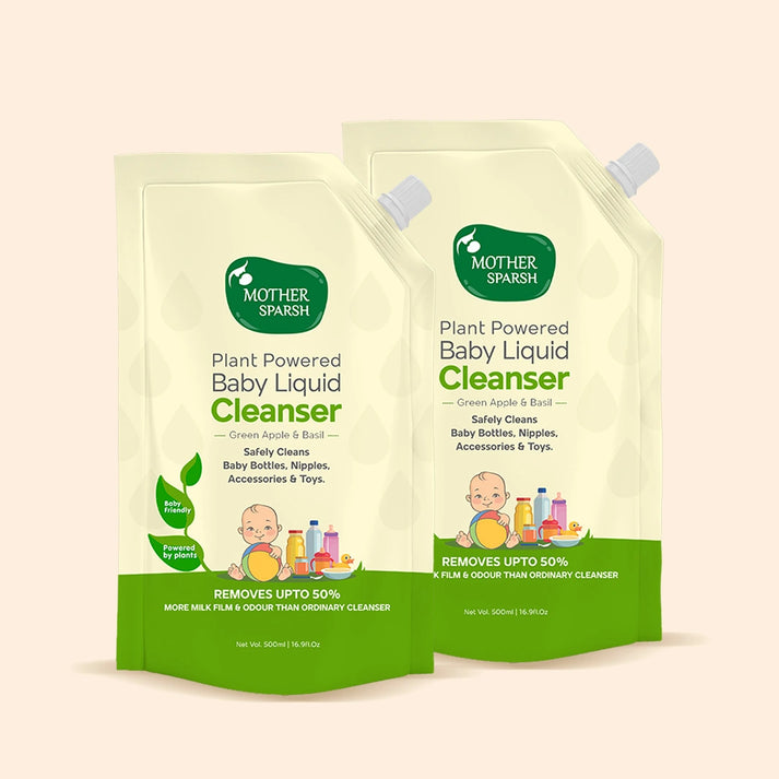 Mother Sparsh Plant Powered Baby Liquid Cleanser - Refill Pack - 500ml (Pack of 2)