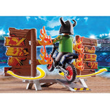 Playmobil Stunt Show Motocross With Fiery Wall