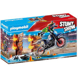 Playmobil Stunt Show Motocross With Fiery Wall
