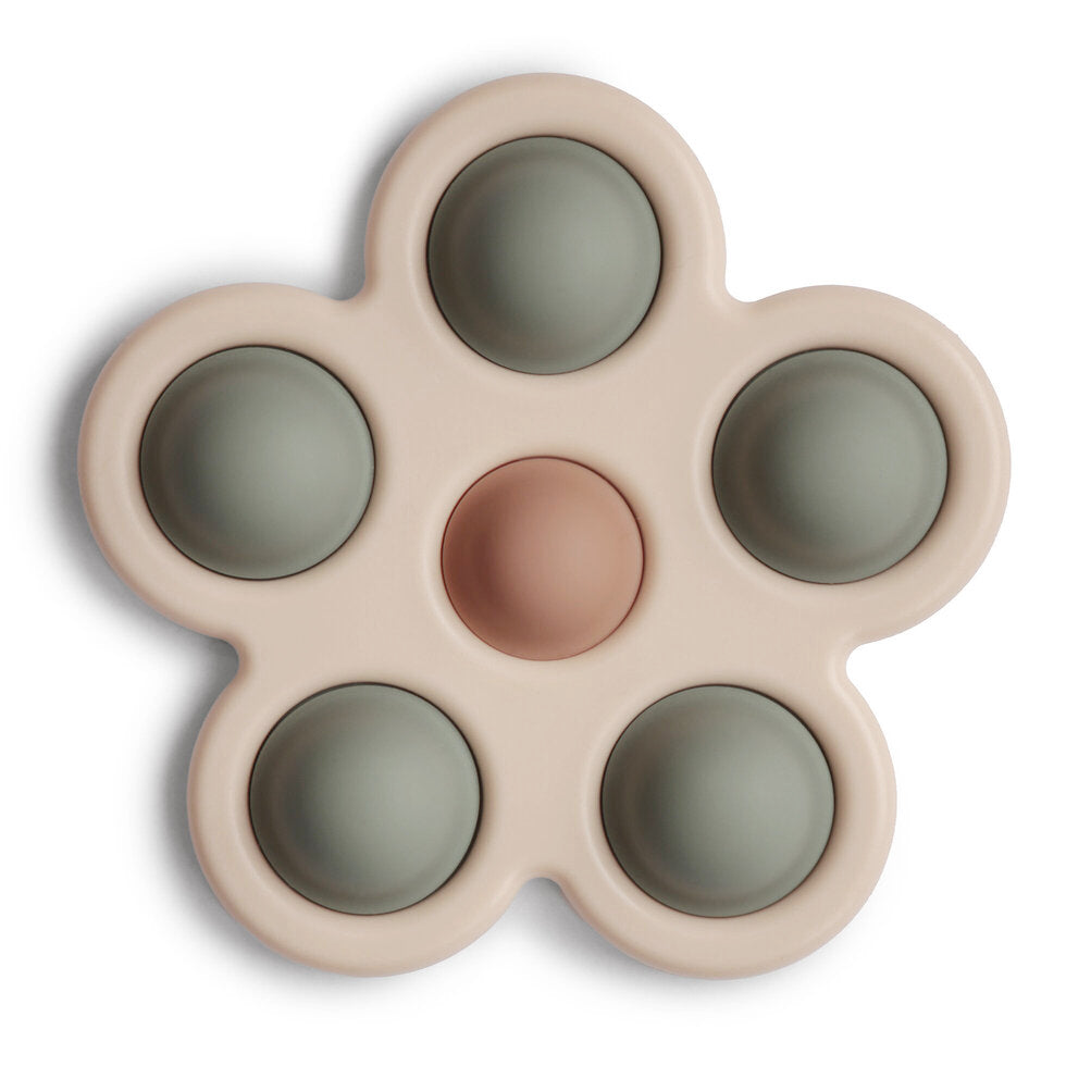 Mushie Flower Press Toy Dried Thyme/Natural/Shifting Sand - Laadlee
