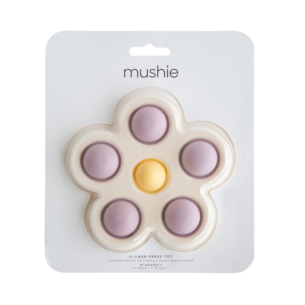 Mushie Flower Press Toy Rose/Blush/Shifting Sand - Laadlee