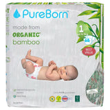 PureBorn Organic Bamboo Ultra Soft (Up To 5Kg) Nappies Size 1 Tropic Print - 68 Pcs