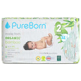 PureBorn Organic Bamboo Ultra Soft (3 - 6 kg) Nappies Size 2 Assorted Print  - 192 Pcs