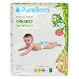 PureBorn Organic Bamboo Ultra Soft (5.5 - 8 kg) Nappies Size 3 Sunflower Print - 56 Pcs