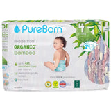 PureBorn Organic Bamboo Ultra Soft (7 - 12 kg) Nappies Size 4 Clouds Print - 24 Pcs