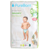 PureBorn Organic Bamboo Ultra Soft (11 - 18 kg) Nappies Size 5 Pineapple Print - 44 Pcs