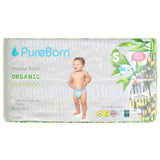 PureBorn Organic Bamboo Ultra Soft (11 - 18 kg) Nappies Size 5 Leopard Print - 88 Pcs