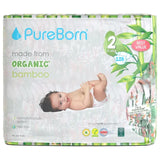 PureBorn Organic Bamboo Ultra Soft (3 - 6 kg) Nappies Size 2 Tropic Print - 128 Pcs