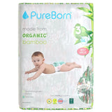 PureBorn Organic Bamboo Ultra Soft (5.5 - 8 kg) Nappies Size 3 Tropic Print - 56 Pcs