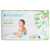 PureBorn Organic Bamboo Ultra Soft (7 - 12 kg) Nappies Size 4 Daisy Print - 96 Pcs