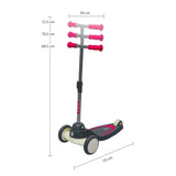Qplay Mika LED Kids Scooter with 3 Light Modes - Rose