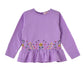 Jelliene Girls Long Sleeve Top Floral Embroidery - Purple