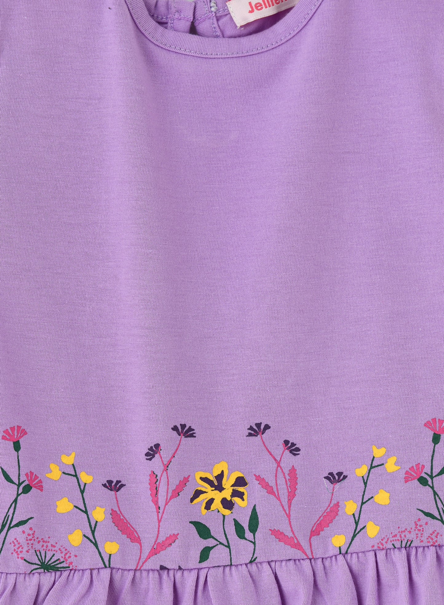 Jelliene Girls Long Sleeve Top Floral Embroidery - Purple