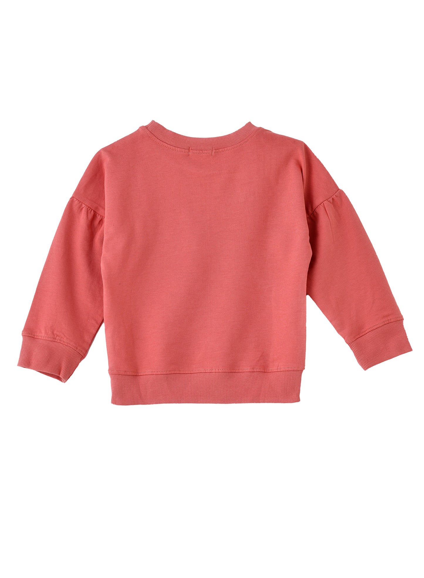 Jelliene Girls Sweatshirt Floral Embroidery - Coral