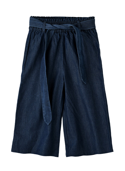 Jelliene Girls Denim Culottes with Tie Belt