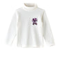 Jelliene Girls Turtleneck with Floral Print - White