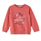 Jelliene Girls Sweatshirt Cozy Friends Print - Coral